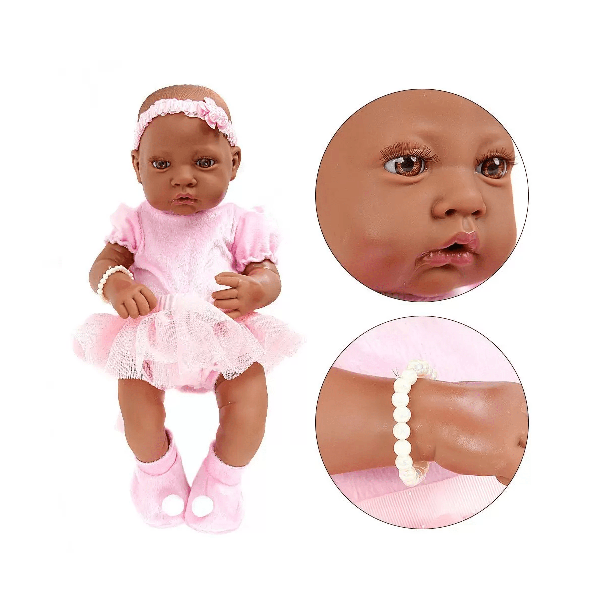 Boneca Bebê Reborn Anny Doll Baby com Macacão - Cotiplás