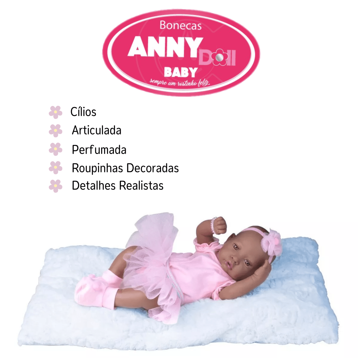 Boneca Anny Doll Baby Reborn Menina Cotiplás - Fátima Criança