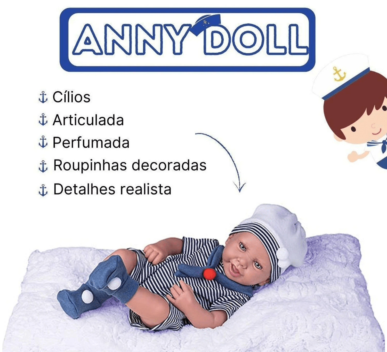 Boneca Reborn Anny Doll - Menino - Boneca Reborn Anny Doll