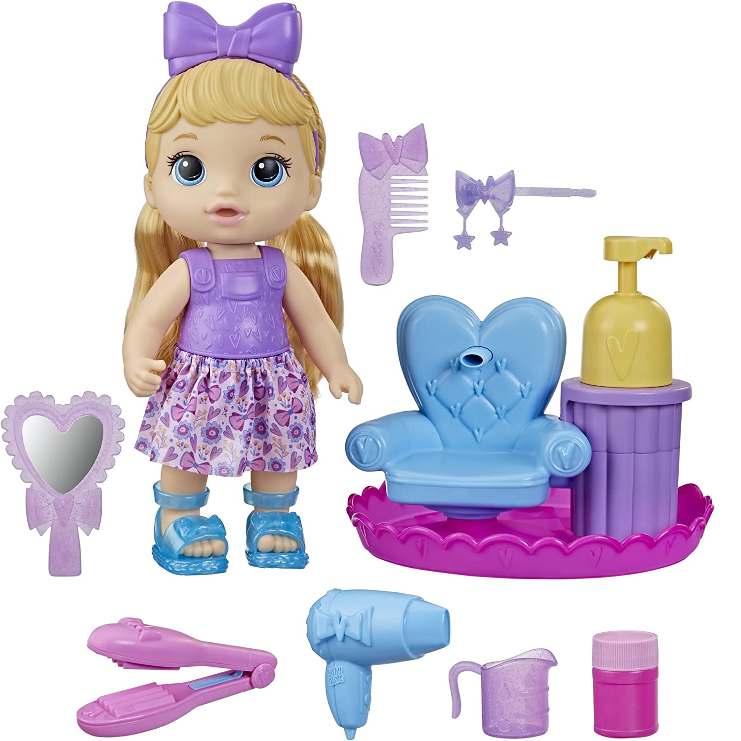 Boneca Baby Alive Sudsy Styling Loira Salão de Beleza de Espuma Hasbro -  Fátima Criança