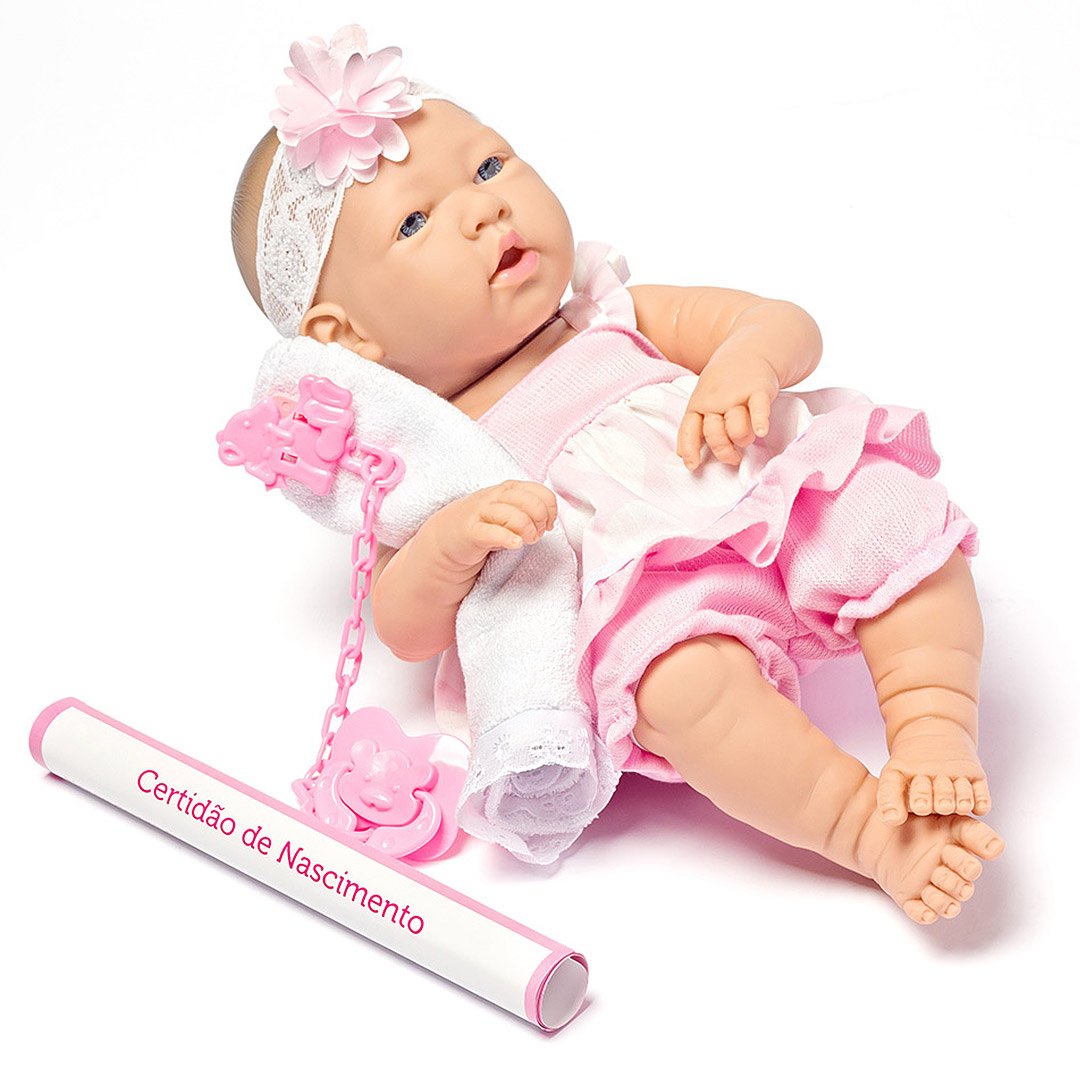 Boneca Reborn com Acessórios - Nenem Nanando - Love Born - 36 cm