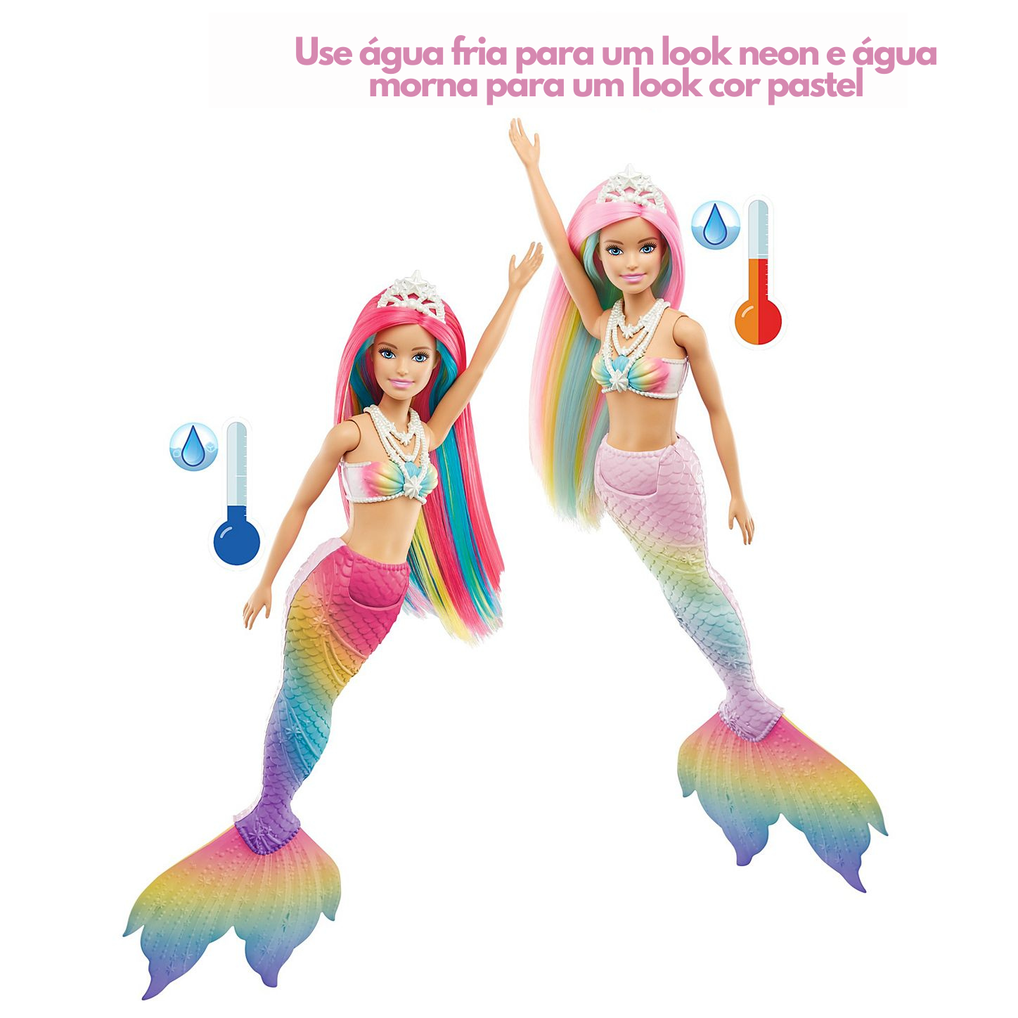 Barbie Sereia Loira com Cauda Rosa - Mattel 