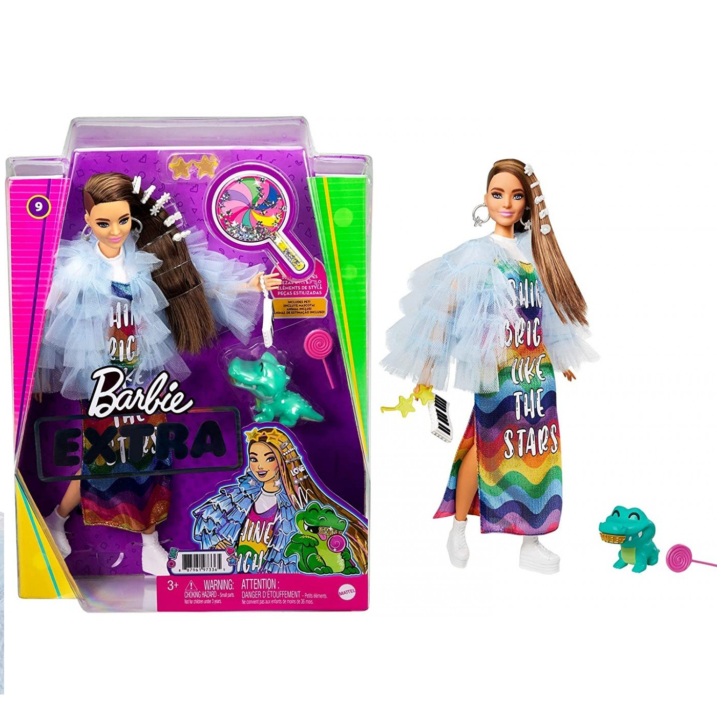 Boneca Barbie Extra Mini Roupa Xadrez Mattel - Fátima Criança