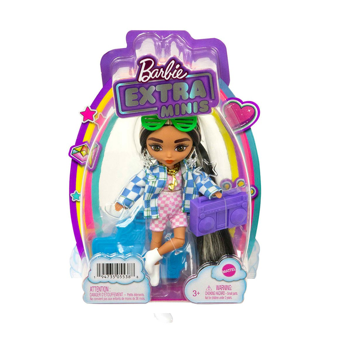 Boneca Barbie Extra Mini Roupa Xadrez Mattel - Fátima Criança