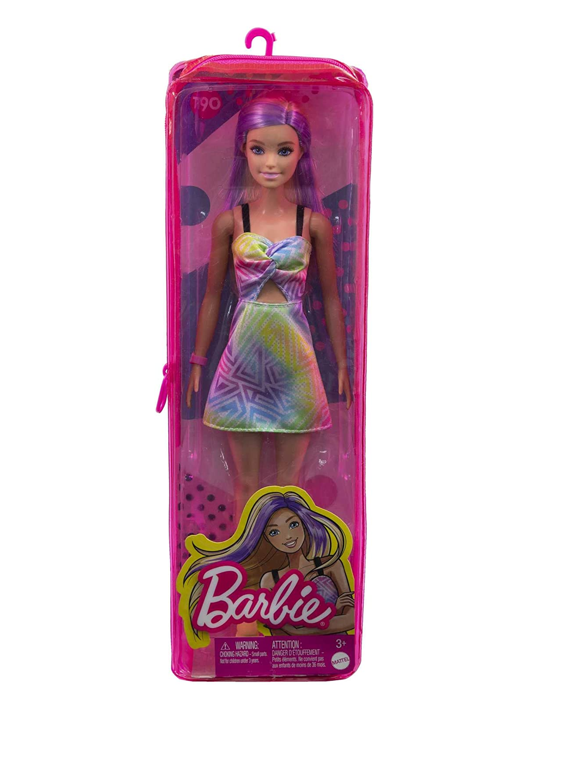 Três bonecas barbie em diferentes roupas e cores de pele