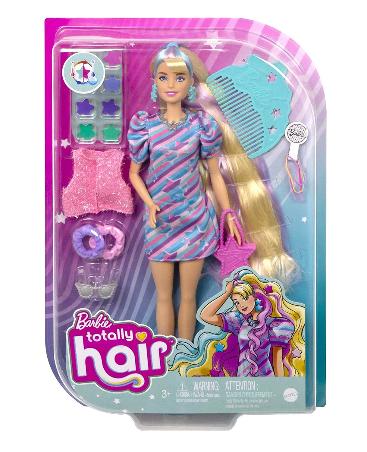 Barbie - Boneca Extra - Cabelo loiro e rosado, BONECAS TV