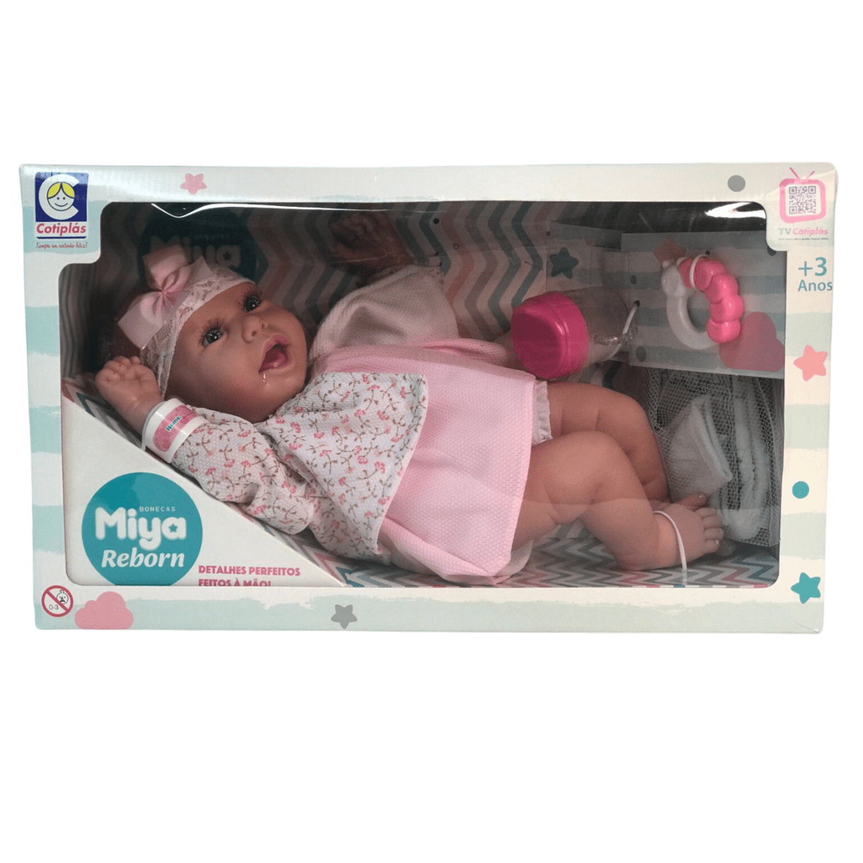 BONECA BEBE SONINHO REBORN COM TIARA 2652 COTIPLAS