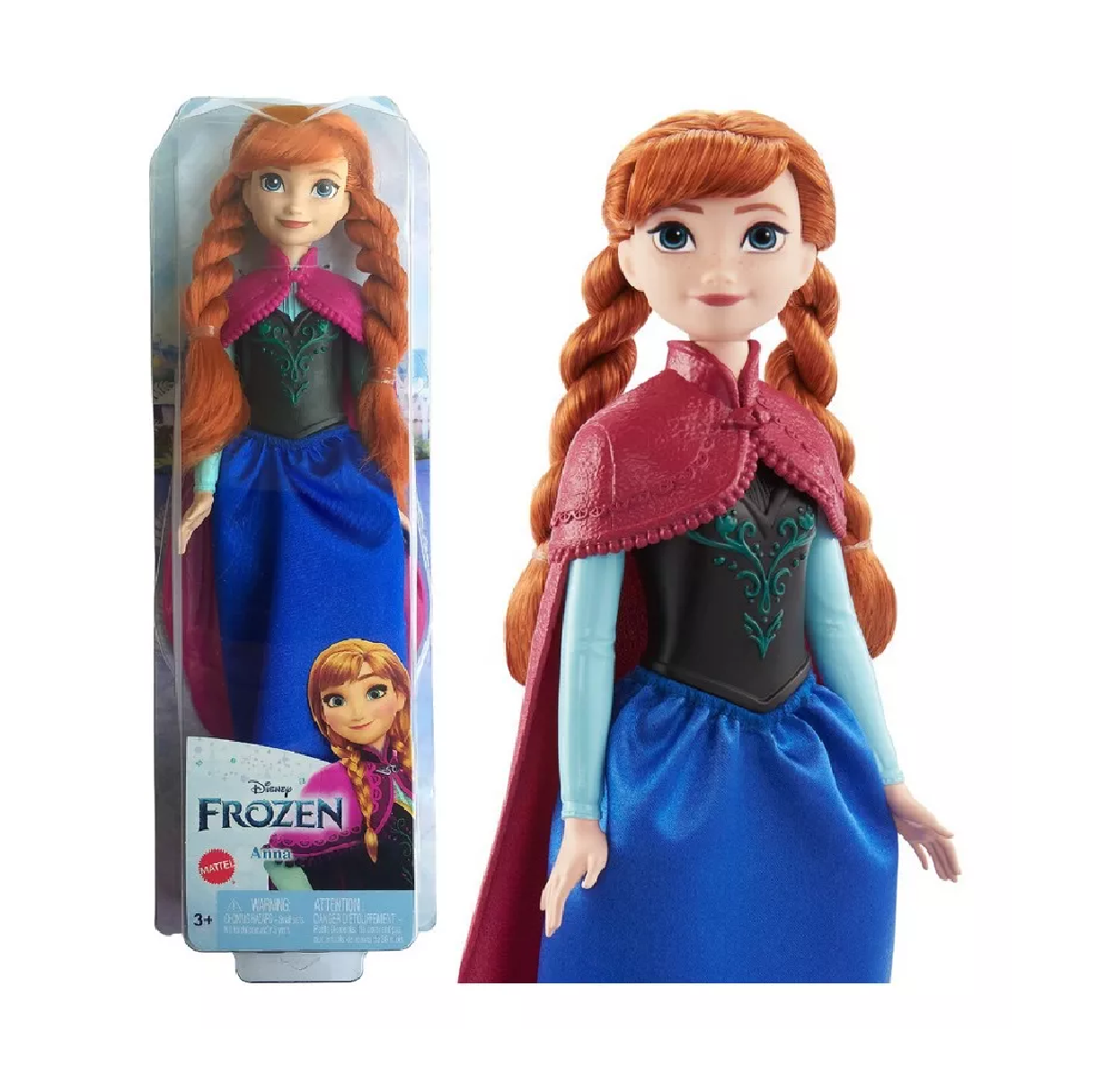 Boneca Disney Frozen Anna com Trança Mattel - Fátima Criança