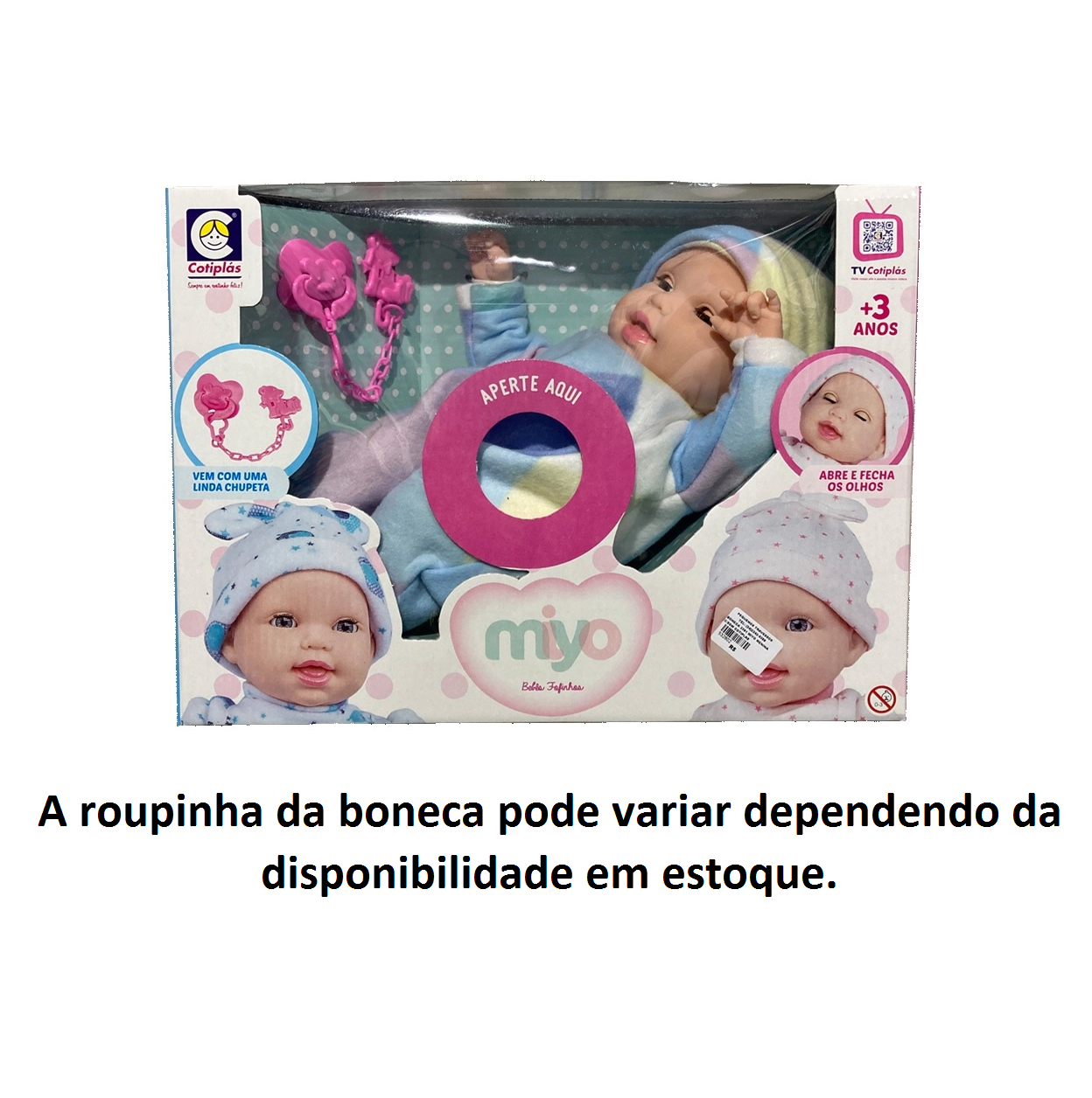 Boneca Infantil Cotplas com jogo de Roupinha Completa - Cotiplás