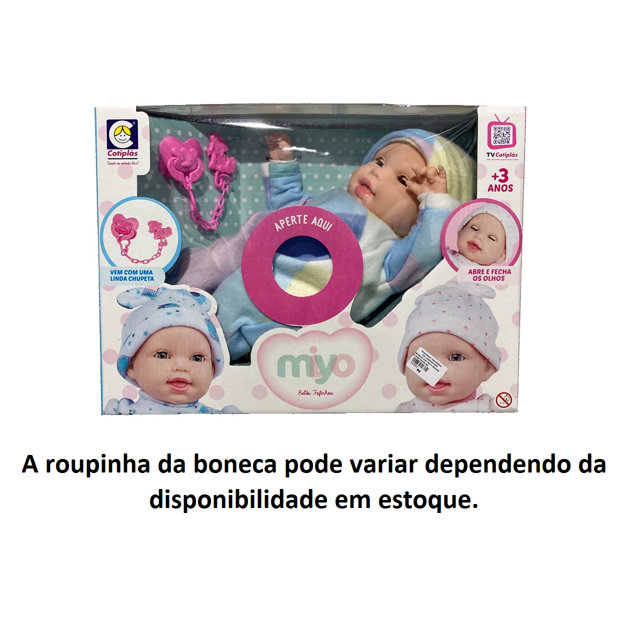 Boneca Bebê - Miyo - Menina - Roupinha Sortida - Cotiplás