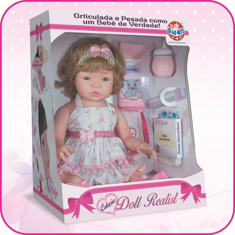 Boneca Bebê Reborn Yasmin Doll Realist Menina Verdadeira Top