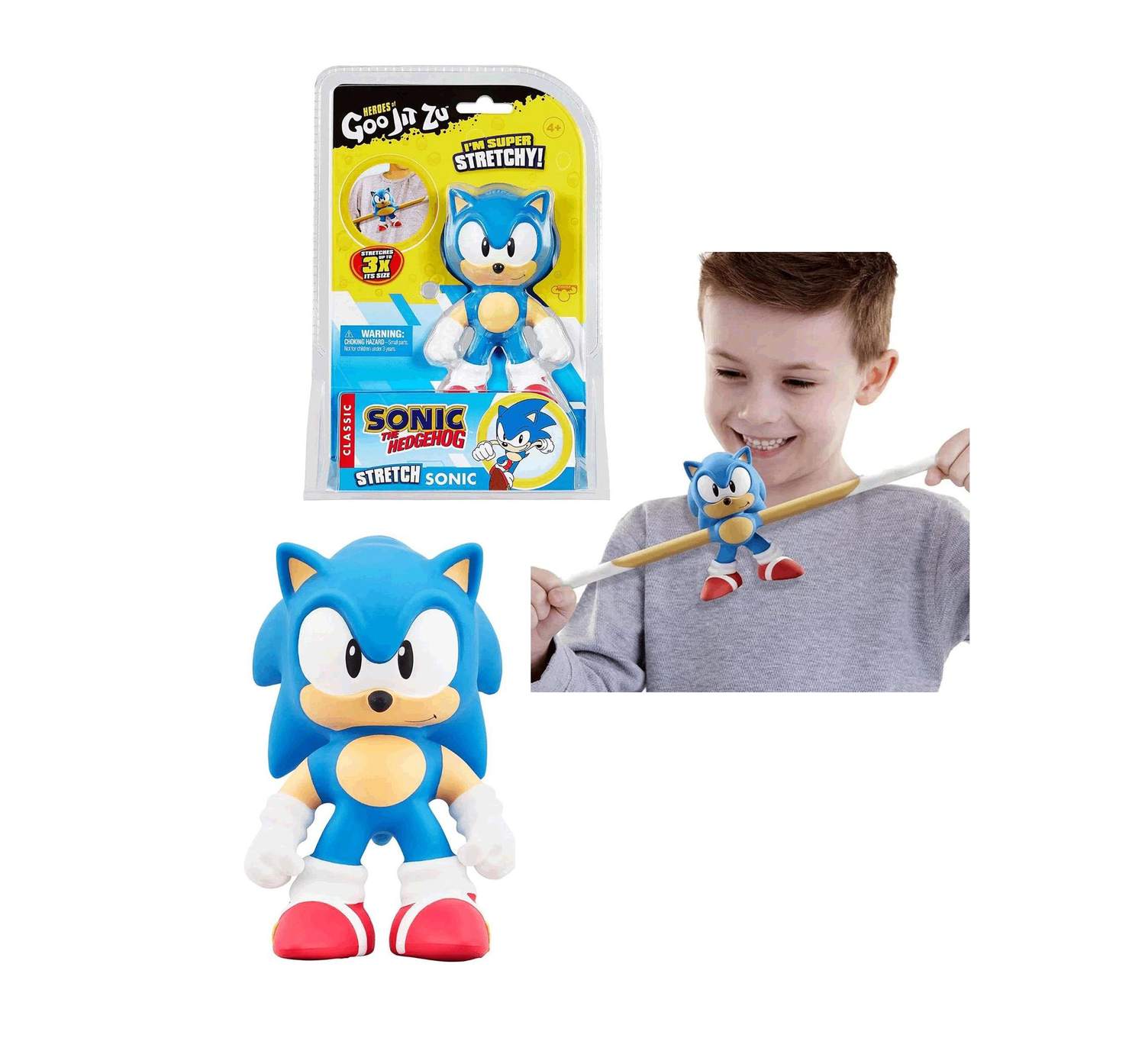 Boneco Elástico que Estica Sonic Classico - Goo Jit Zu