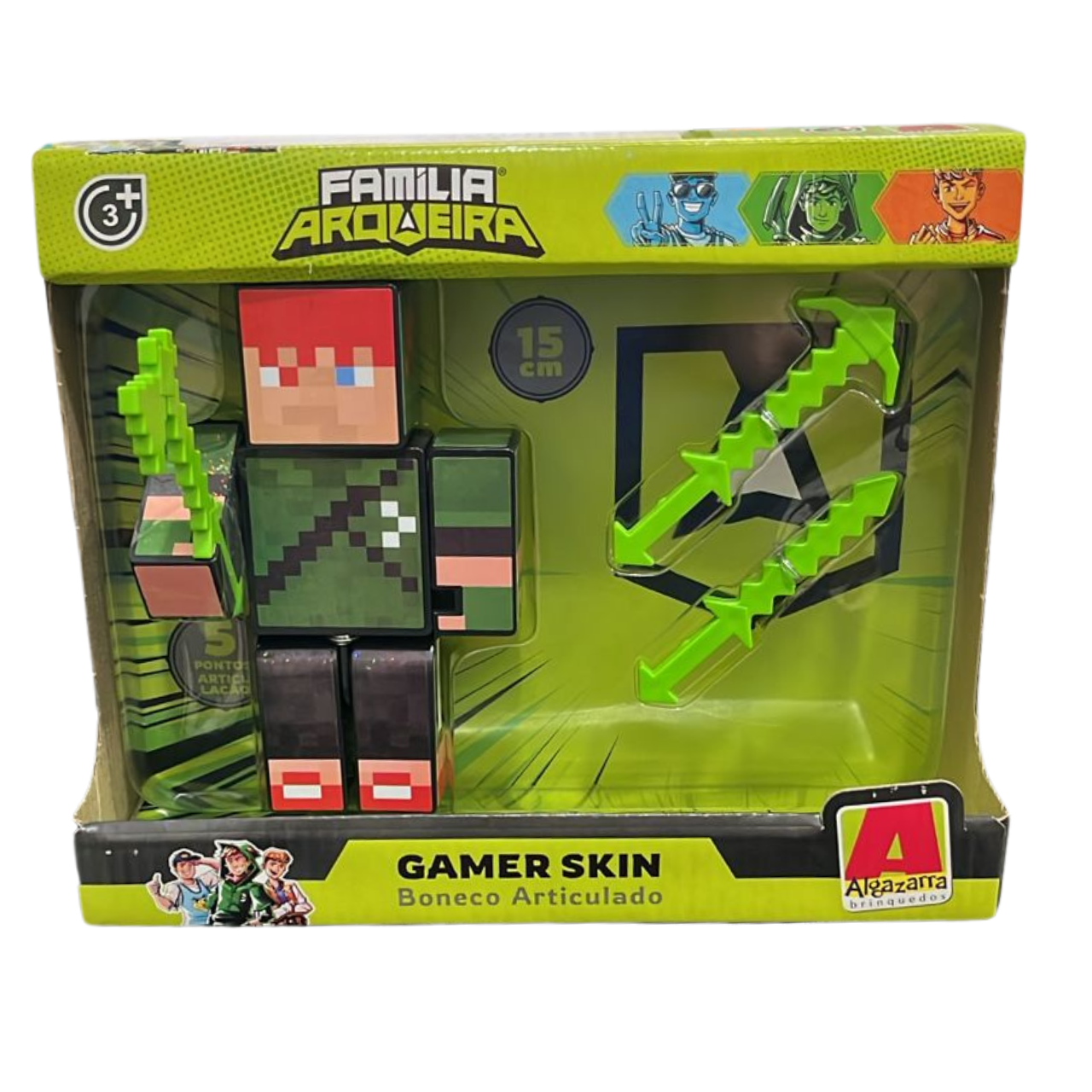 Boneco Robin Hood com Acessórios Família Arqueira Gamer Skin 15 cm Algazarra Boneco Robin Hood com Acessórios Família Arqueira Gamer Skin 15 cm Algazarra