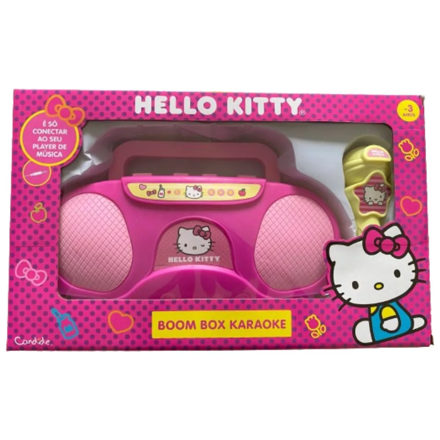 Boom Box Karaokê com Microfone Hello Kitty Candide - Fátima Criança