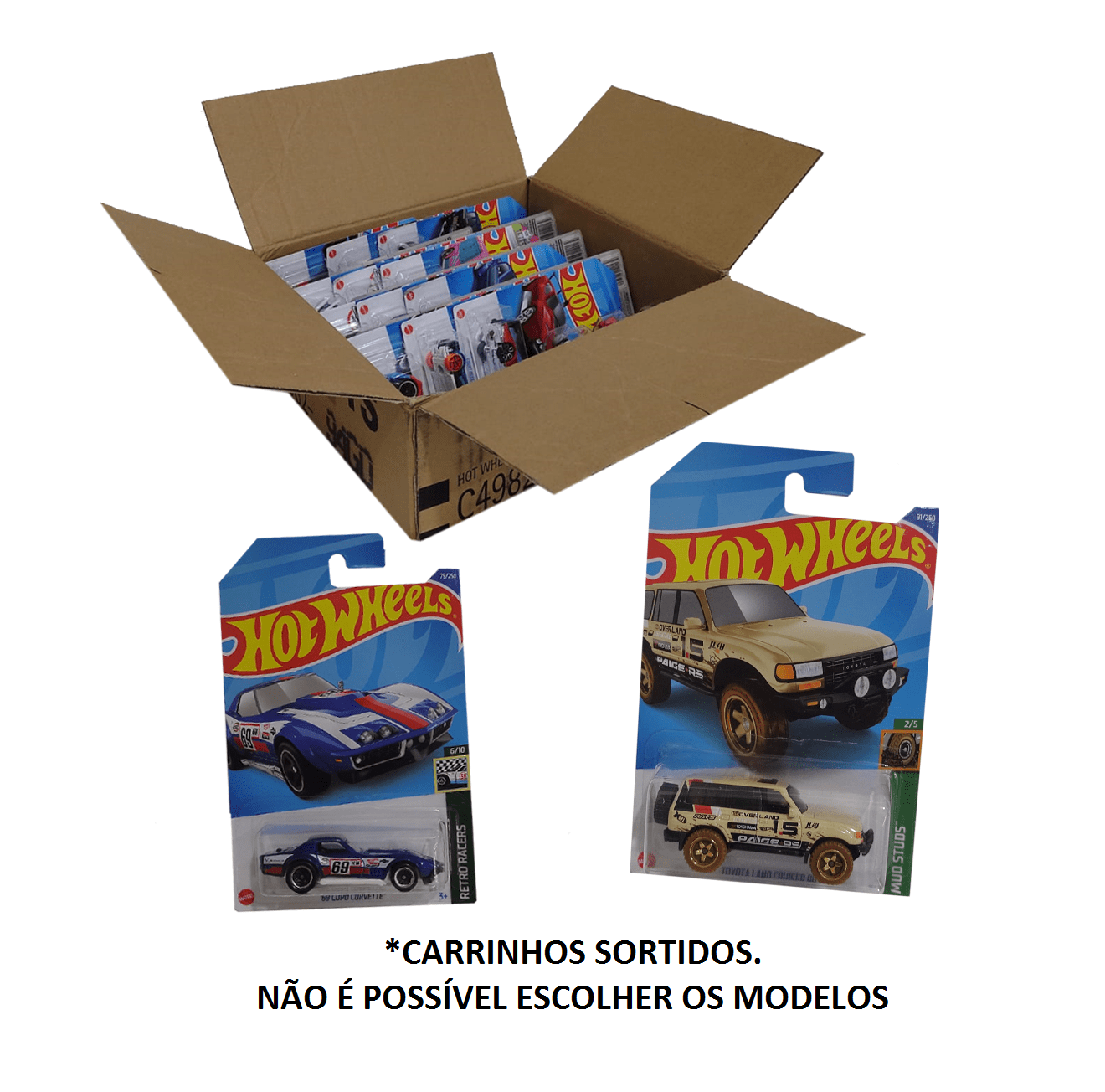 Box com 24 Carrinhos Sortidos Hot Wheels Mattel - Fátima Criança