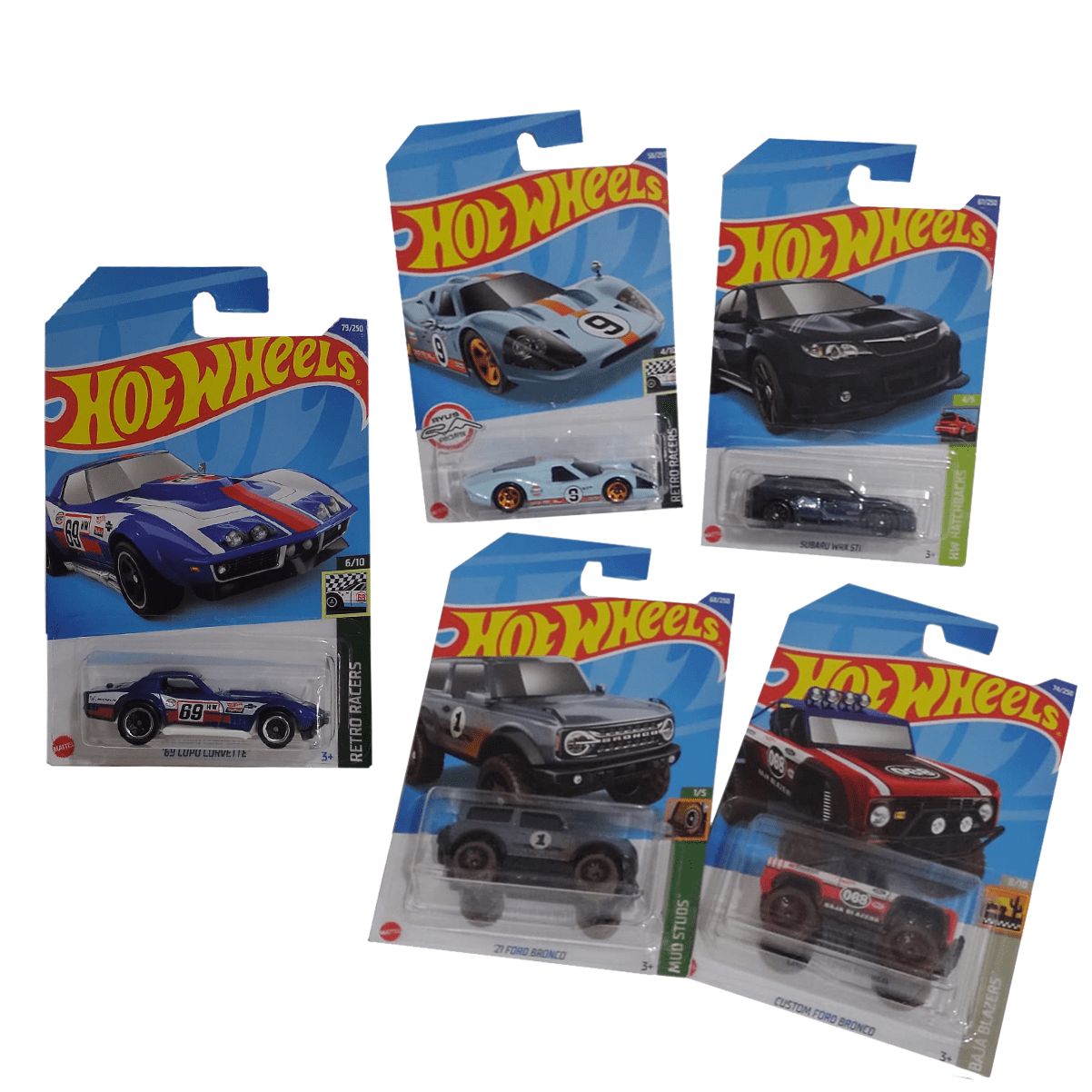 5 Carrinhos Hot Wheels Original Colecionar Mattel Corrida