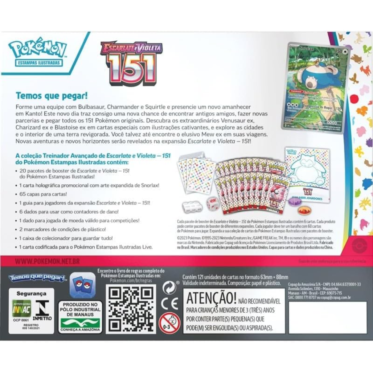 Pacote 6 Cartas Pokemon Escarlate E Violeta 151 - Copag