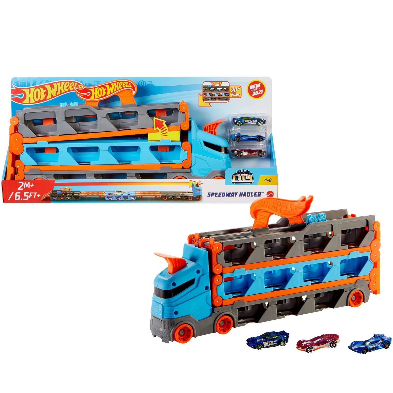 Caminhão Transportador e Pista de Corrida Speedway Hauler Hot Wheels Mattel  - Fátima Criança