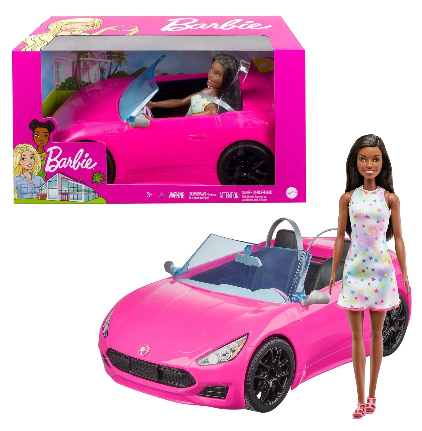 Barbie Carro Conversível Rosa com Boneca - Mattel