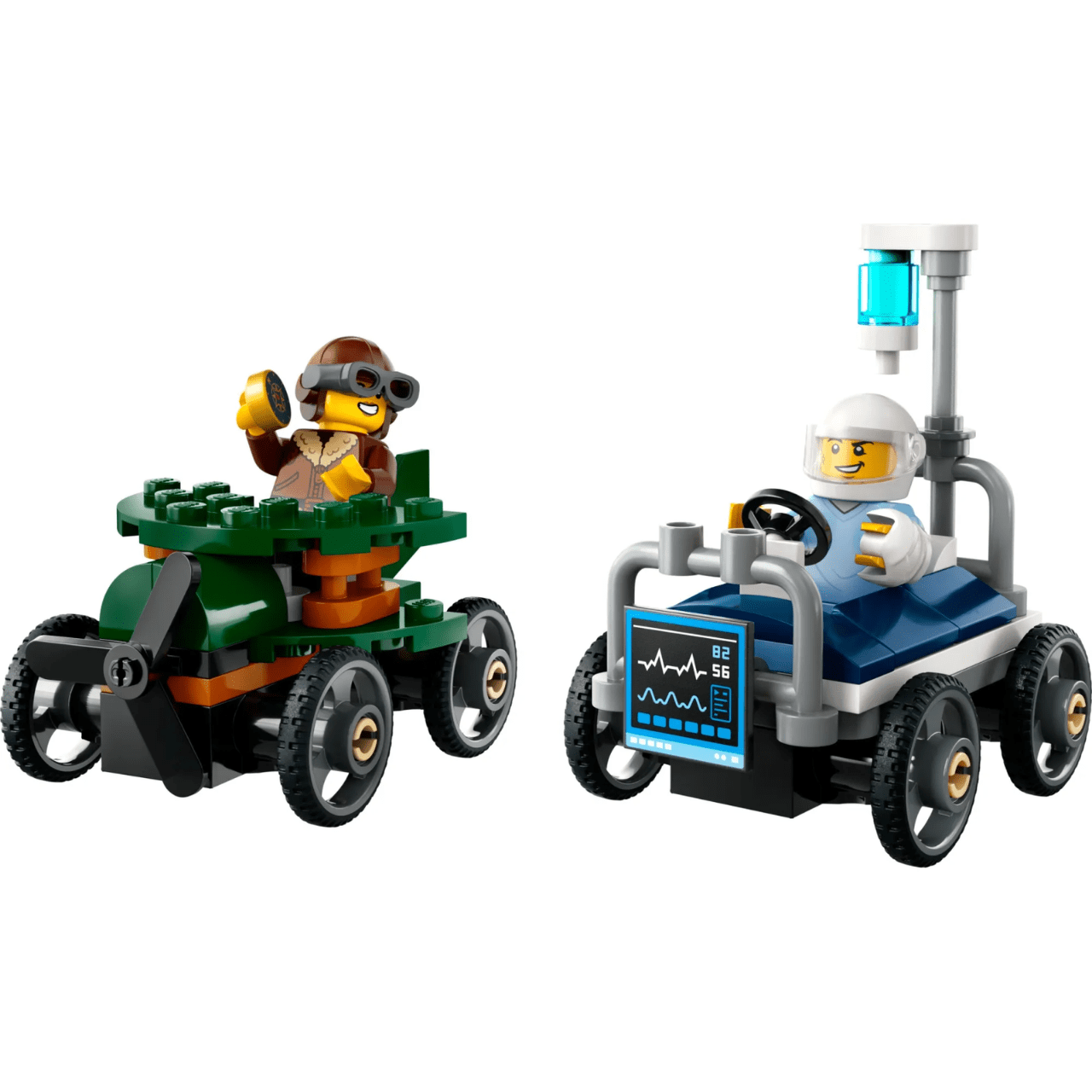 Carro de Avião vs Cama de Hospital Lego City Carro de Avião vs Cama de Hospital Lego City