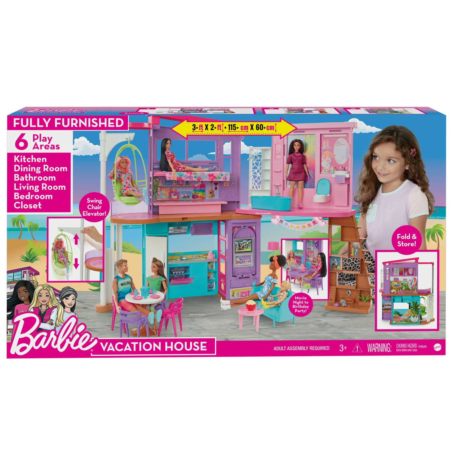 Playset – Barbie – Nova Casa De Férias Malibu – Colorida – Mattel