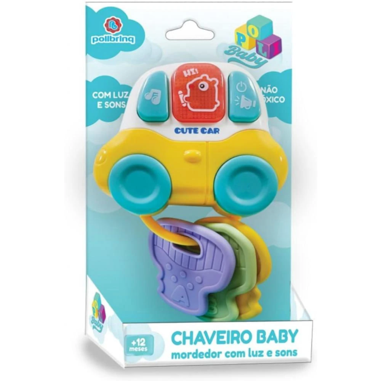 Chaveiro Baby Mordedor Carrinho com Luz e Som Polibrinq Chaveiro Baby Mordedor Carrinho com Luz e Som Polibrinq