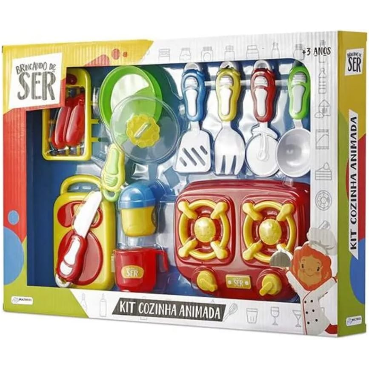 Conjunto Brincando de Ser Kit Cozinha Animada com Acessórios Multikids Conjunto Brincando de Ser Kit Cozinha Animada com Acessórios Multikids