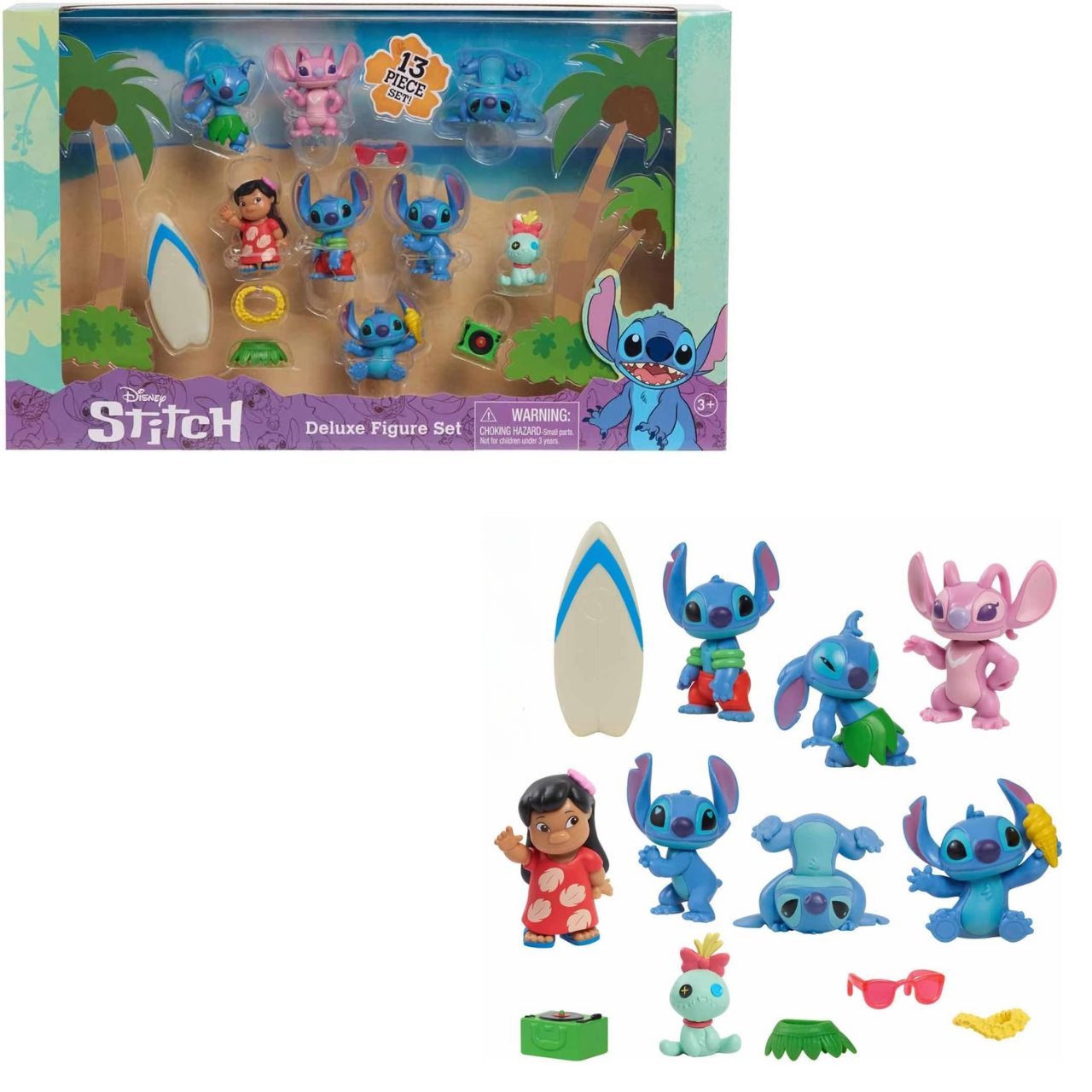 Conjunto de Figuras Deluxe Lilo e Stitch Disney Sunny - Fátima Criança