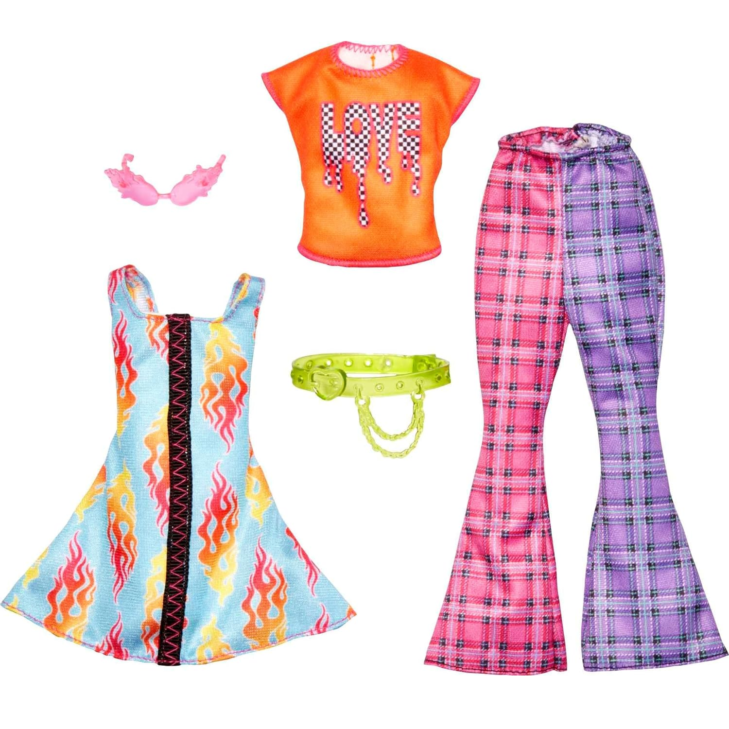 Kit de Roupas Barbie Vestidos e Acessórios Mattel - Fátima Criança