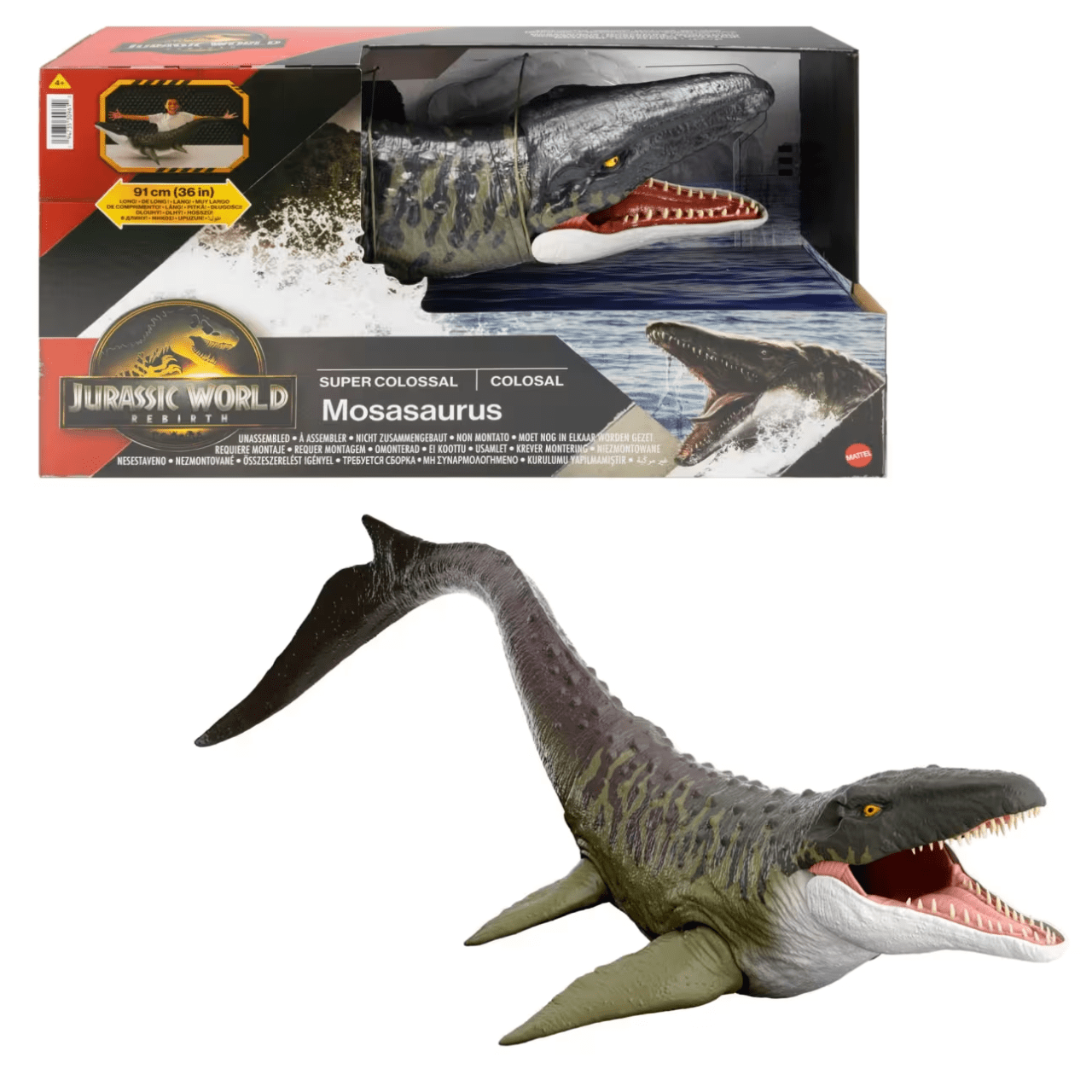 SIENON Mosasaurus Dinosauro 29 Cm Con Pterosauro - Figura Realistica In Plastica, Giocattolo Per Bambini, Decorazione Torta E Bagno