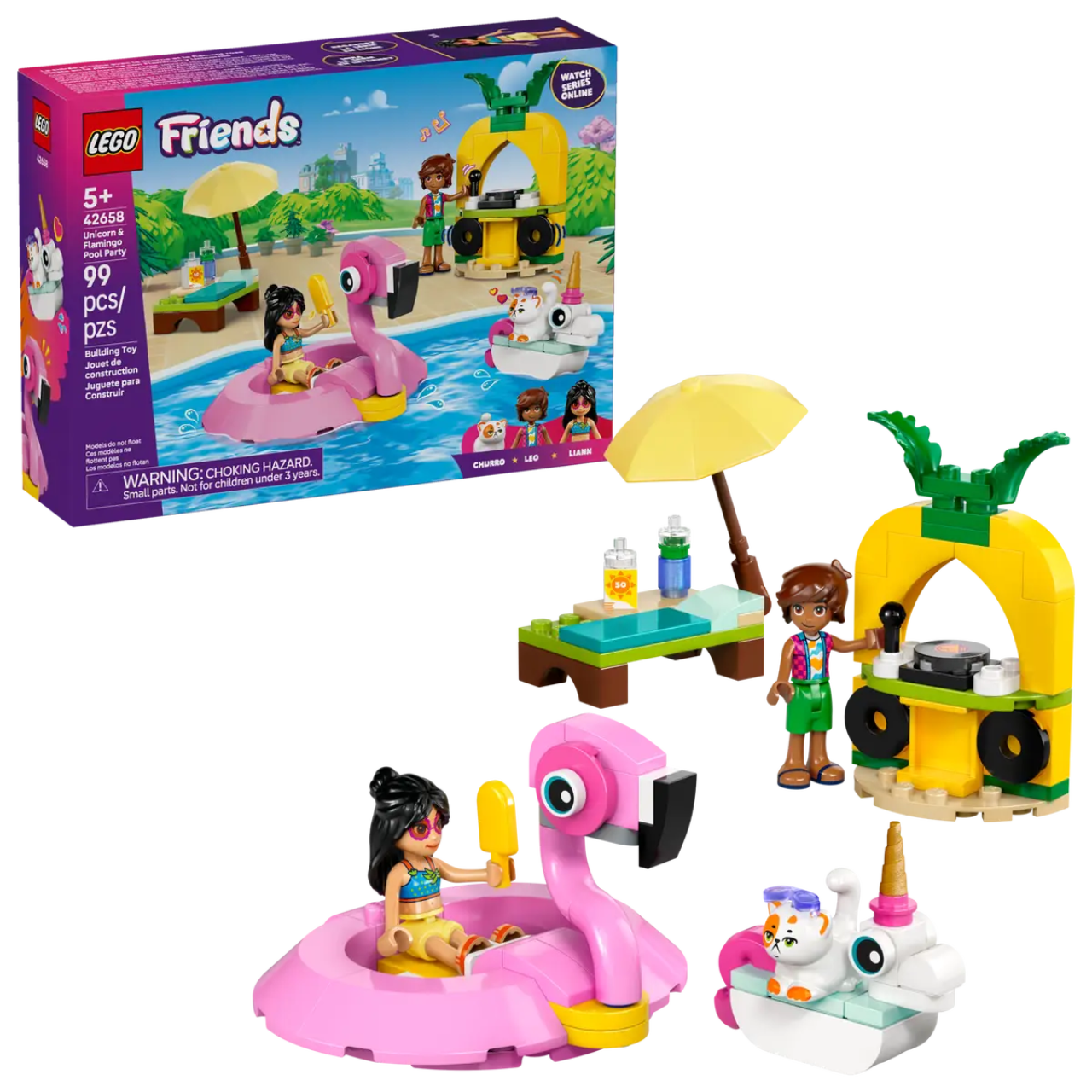 Festa na Piscina com Unicórnio e Flamingo Lego Friends Festa na Piscina com Unicórnio e Flamingo Lego Friends