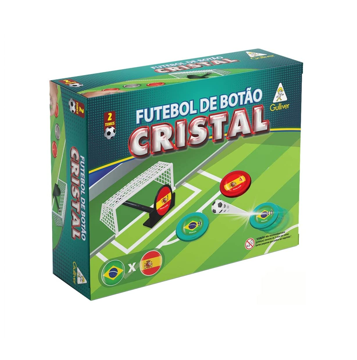 Jogo de Futebol de Botão Caixa com 2 Times Brasil x Espanha