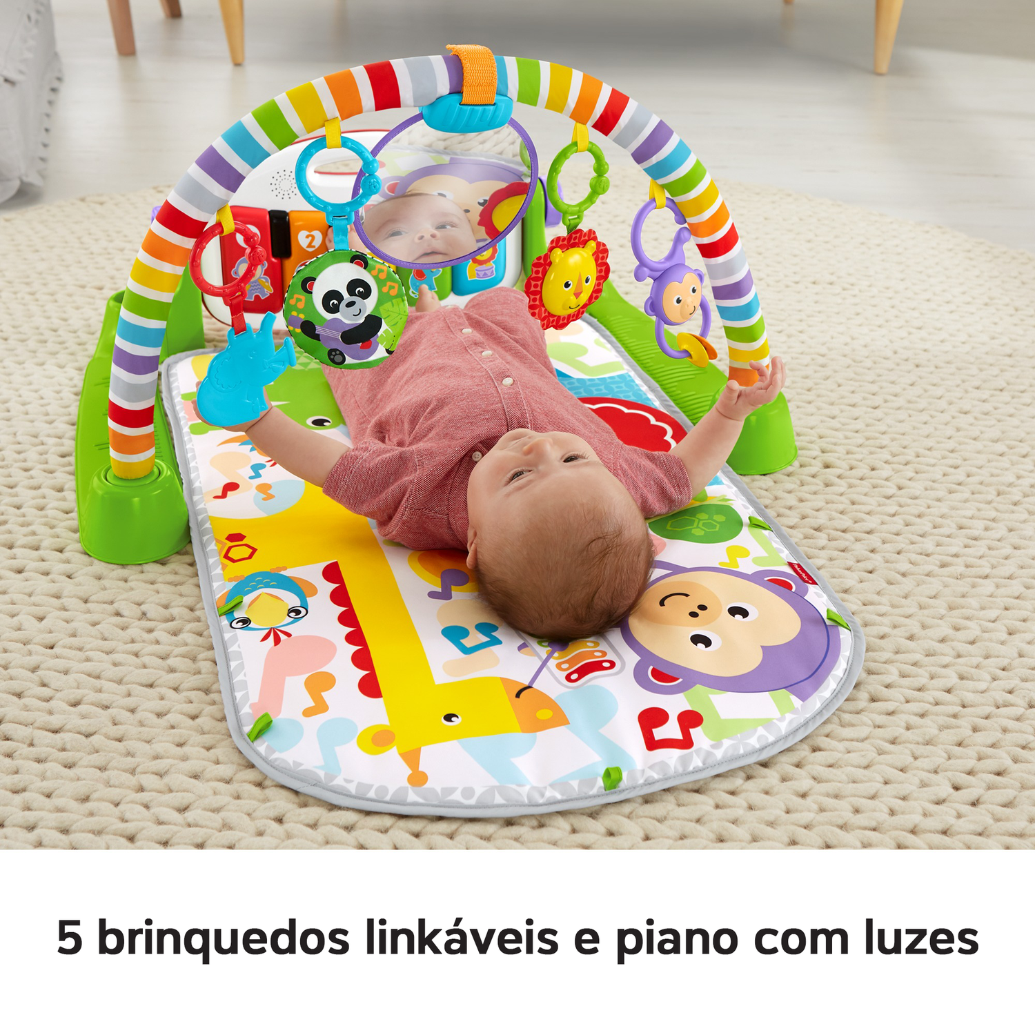 Tapete Piano Musical Faz Som infantil Colorido Com 10 melodias