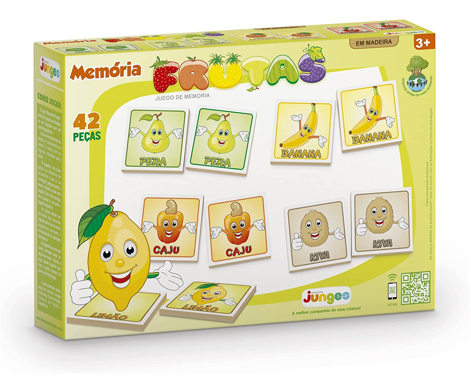 Jogo da Memória Infantil - Frutas - 24 Peças - Xalingo