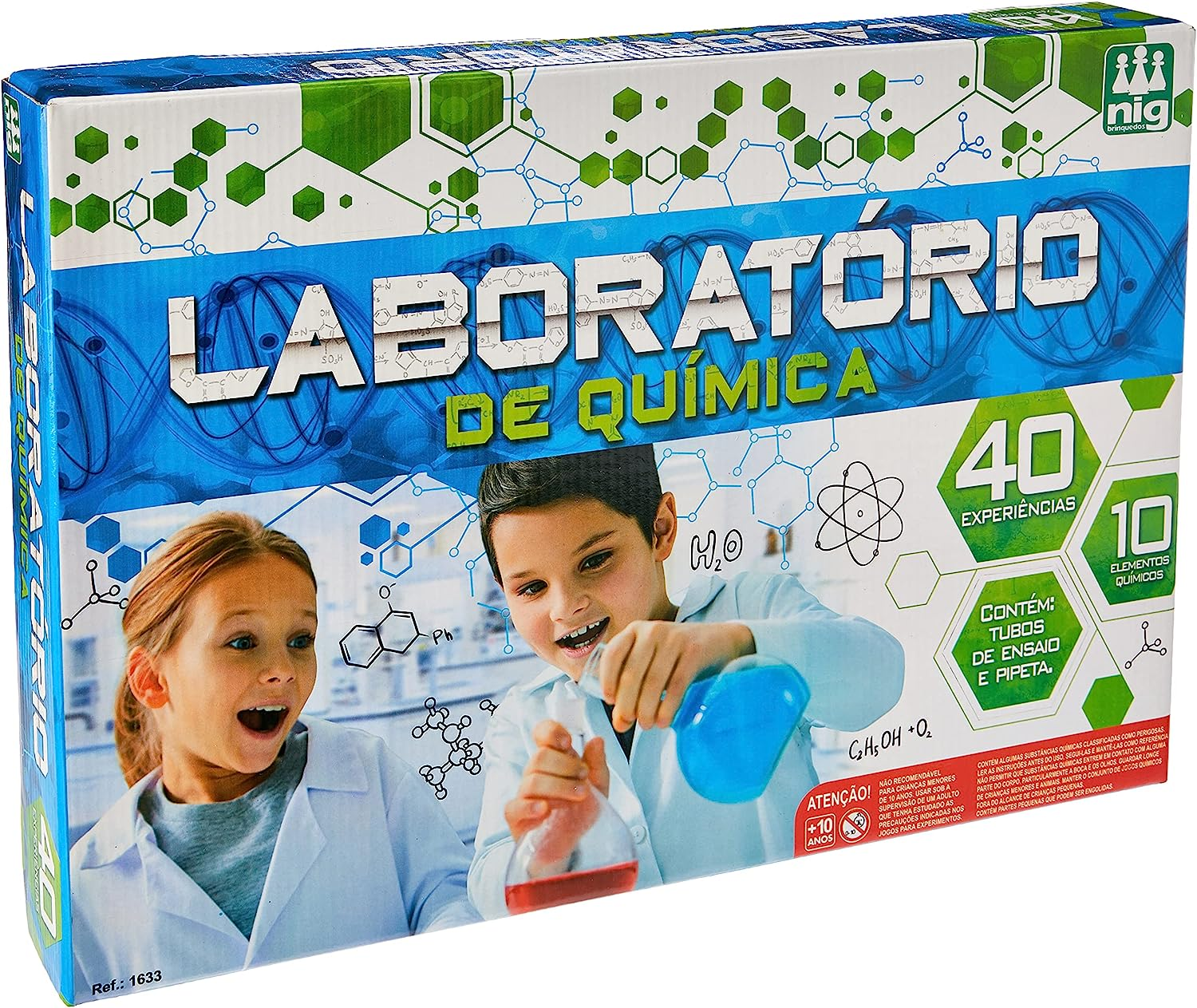 Jogo Laboratório de Química 40 Experiências Nig Brinquedos - Fátima Criança