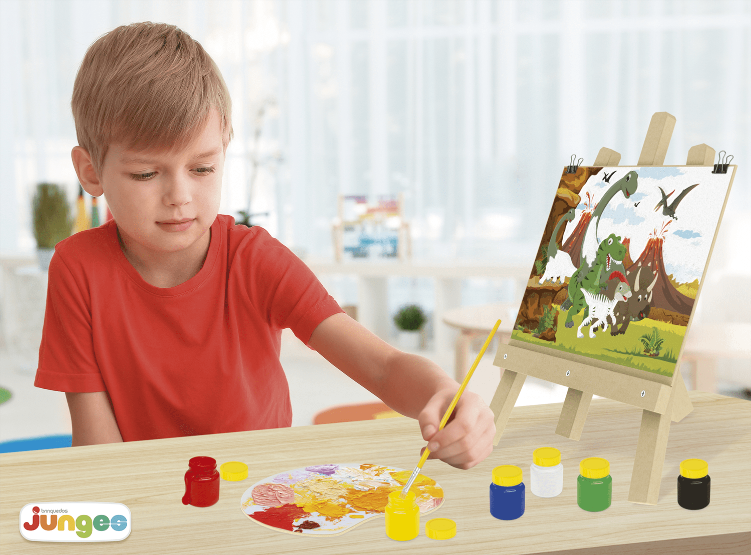 Kit de Pinturas Infantil Dinos Fazendo Arte Junges - Fátima Criança