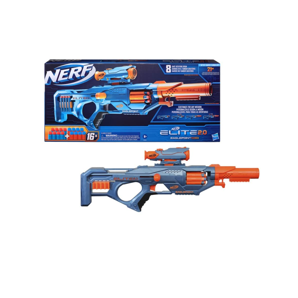 Nerf Lança Dardos Elite 2.0 Lançador Eaglepoint Rd-8