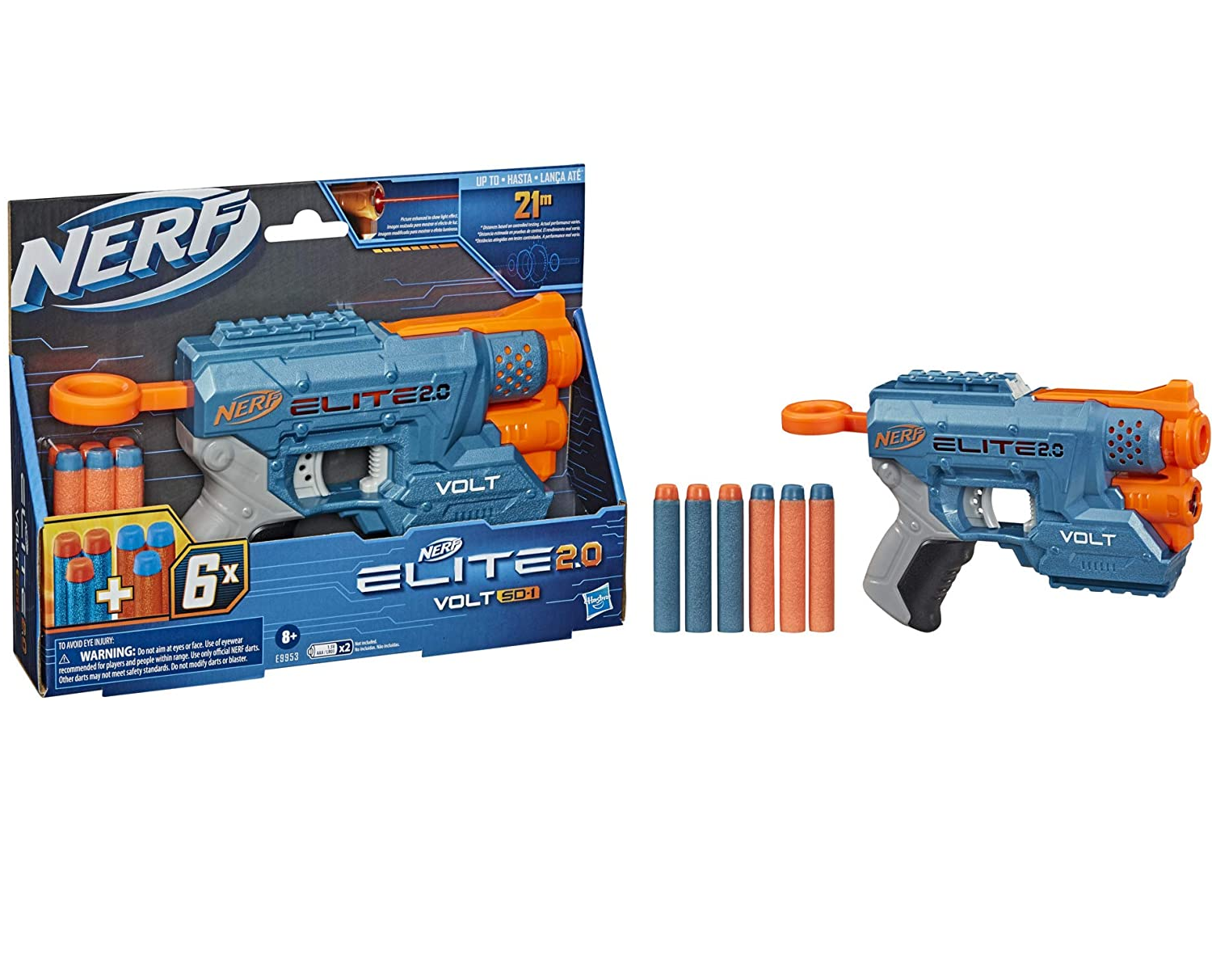 Kit Nerf - Lançador de Dardos – Elite 2.0 - Volt SD 1 e Refil 12