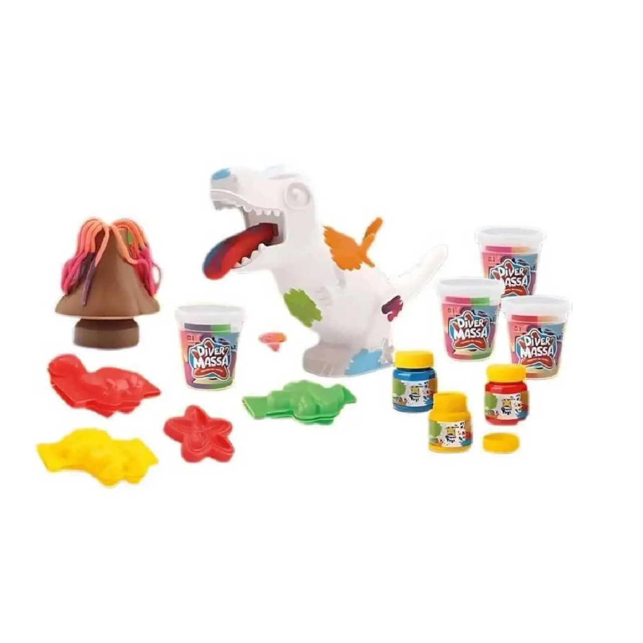 Massinha de Modelar Diver Massa Diver Dinos Divertoys Massinha de Modelar Diver Massa Diver Dinos Divertoys
