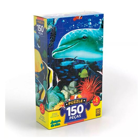 Quebra-Cabeça - Puzzle Panorama - Animais Disney - 350 Peças - Grow