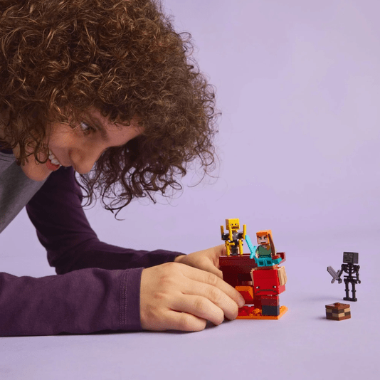 A Batalha de Lava no Nether Lego Minecraft