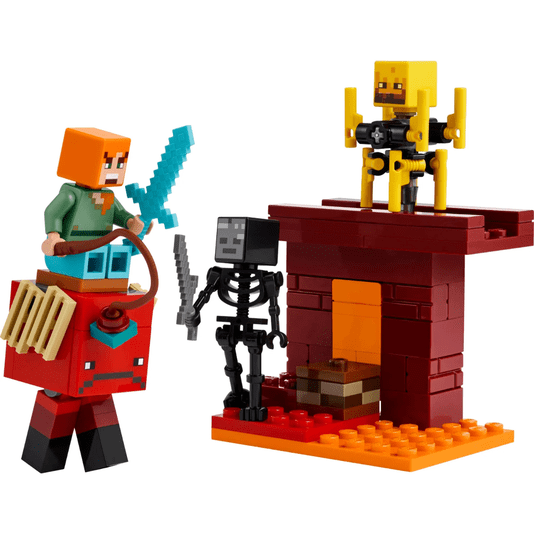A Batalha de Lava no Nether Lego Minecraft
