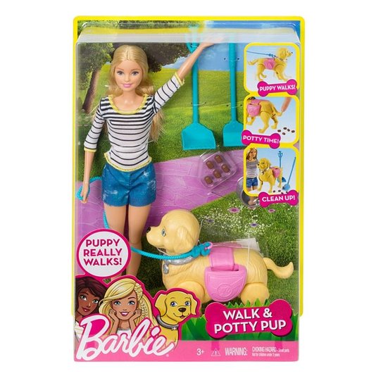 Boneca Barbie Passeio Com Cachorrinho Mattel