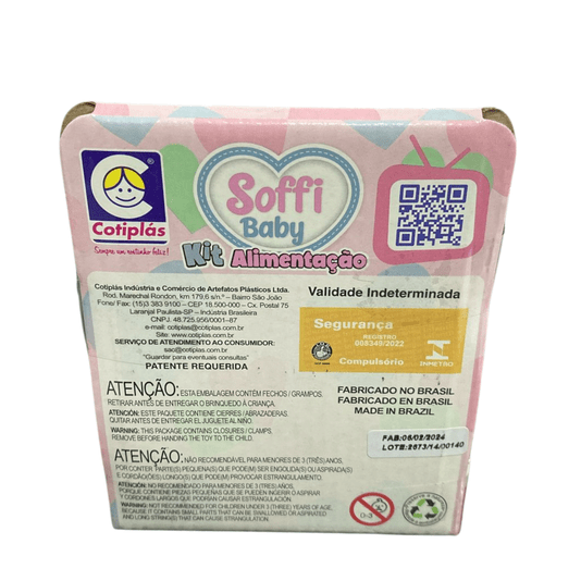 Acessórios para Bonecas Kit Alimentação Soffi Baby Cotiplás
