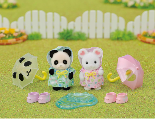 Amigos Do Jardim Da Infância Caminhando Na Chuva Sylvanian Families Epoch