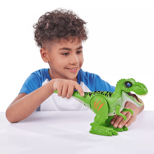 Ataque do Dinossauro T-Rex Robo Alive Verde Candide