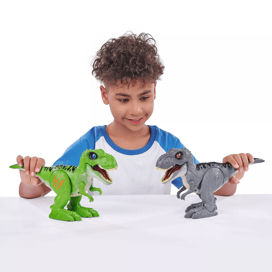 Ataque do Dinossauro T-Rex Robo Alive Verde Candide