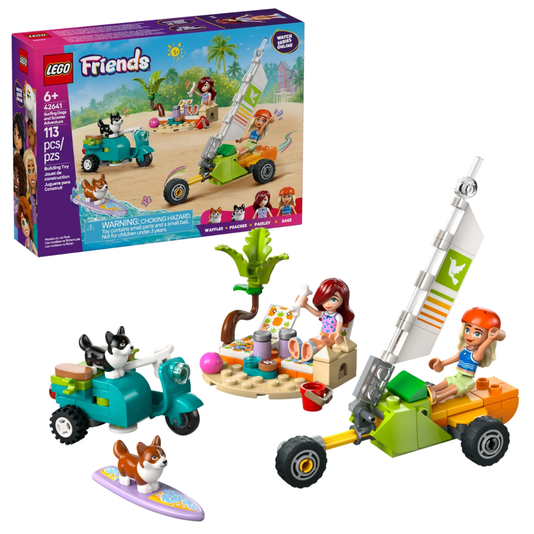 Aventura com Cães Surfistas e Motocicleta Lego Friends