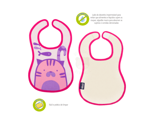 Babador Easy Meal Menina 3 Peças Chicco