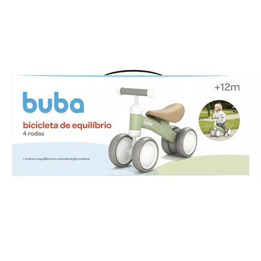 Bicicleta de Equilíbrio 4 Rodas Verde Buba